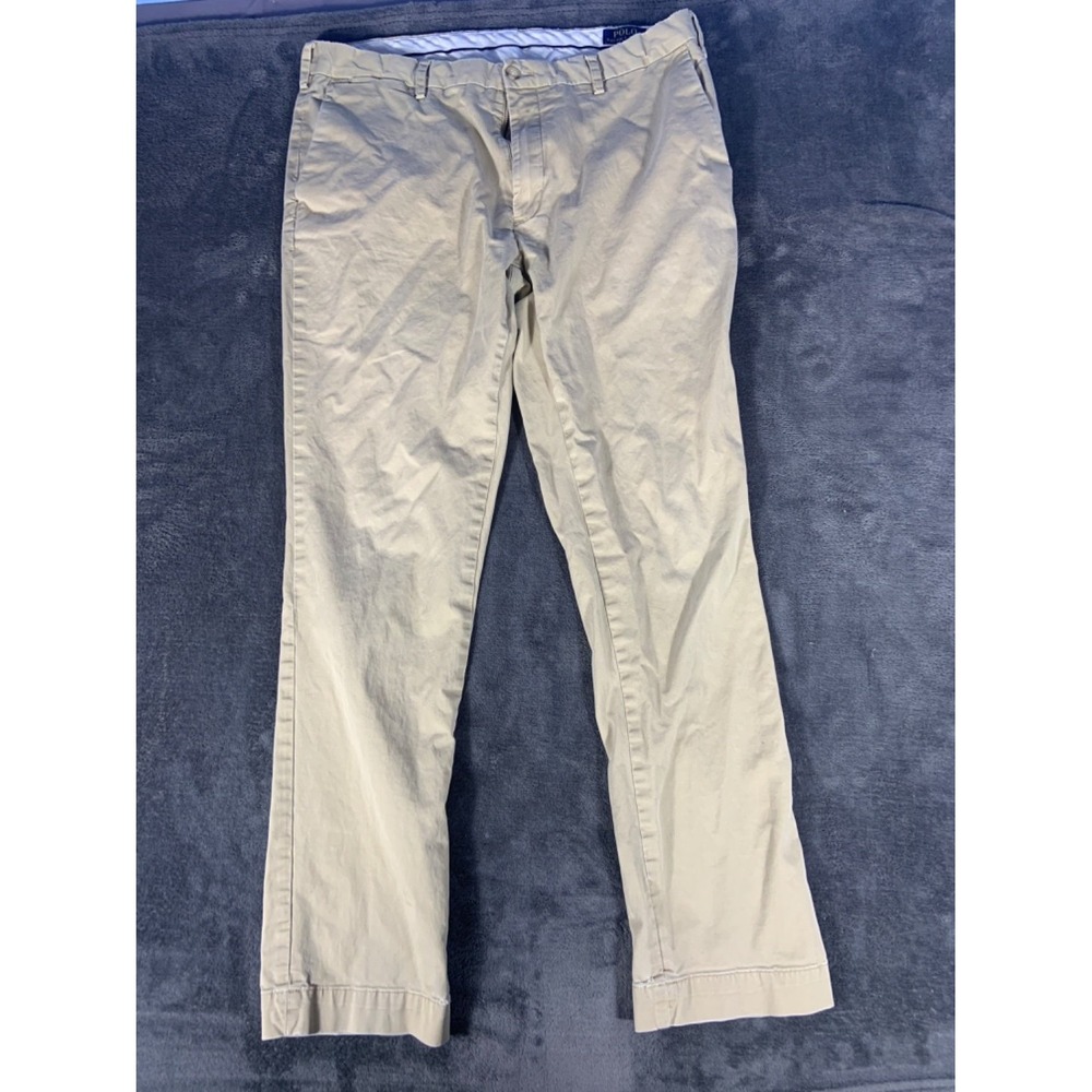 Polo Ralph Lauren Stretch Slim Fit, 36/32 Chino Dress Pants / Trousers Beige